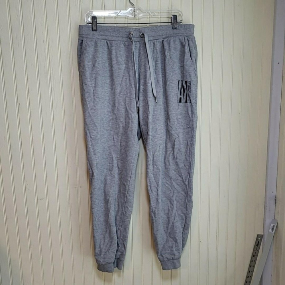 Armani Exchange Pants Mens XL Gray French Terry Jogger Sweatpants Elastic Waist